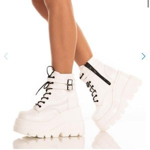 Demonia white platforms